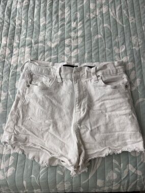 Kendall & Kylie White Frayed Hem Denim Shorts